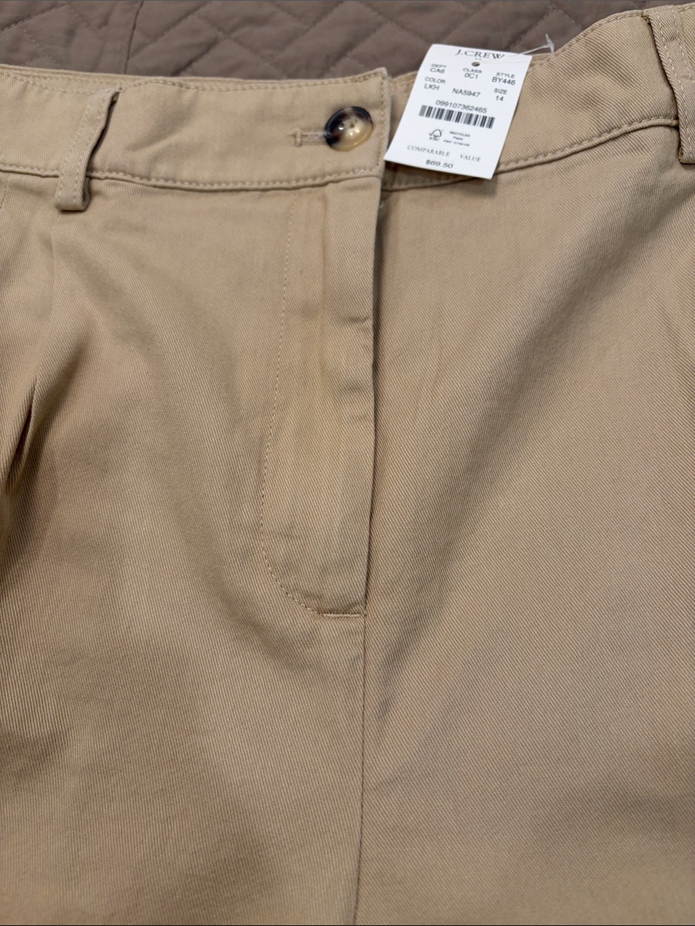 J. Crew Light Khaki Pleated Chino Short/NWT/14 - Picture 6 of 13